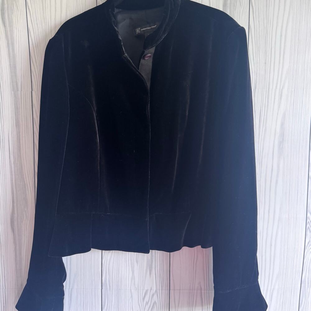 Vintage y2K Velour Jacket Bell Sleeves Ruffle Whimseygoth Coquette Size XL